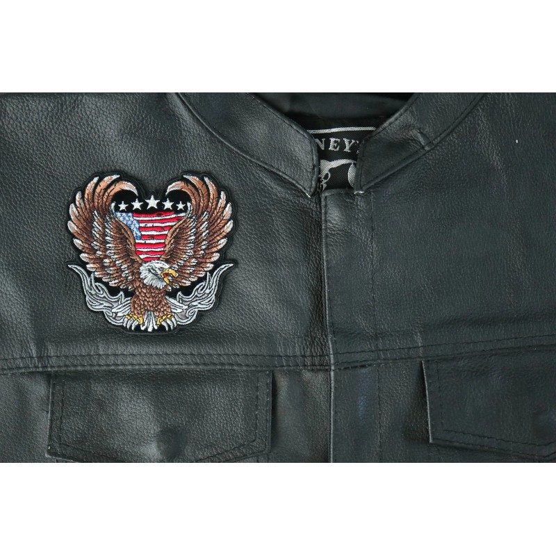 Ivamis Patriotic Biker Eagle Patch Iron on applique - 4x3.8