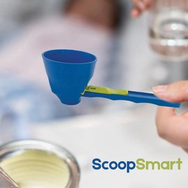 ScoopSmart Funnel Scoop - For Powders, Drinks, Baby Formula and K-Cups - Color: Blue