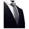 GUSLESON Cotton Silk Tie Solid Gray Skinny Ties Wool Pure