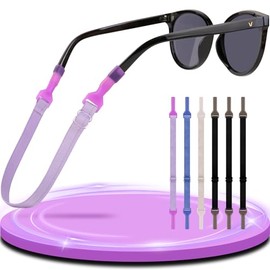 Pamofuper Glasses Strap Sport Pack of 6 Adjustable Glasses Strap Men Women Children Non-Slip Sports Glasses Strap for All Head Circumference, A Glasses Straps