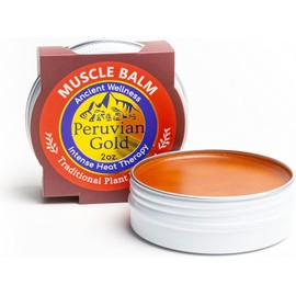 Sore Muscle Balm - Peruvian Gold Intense Heat Therapy Muscle Rub. 500K Scoville Heat Units Melts Away Sore, Painful Muscles. 2oz