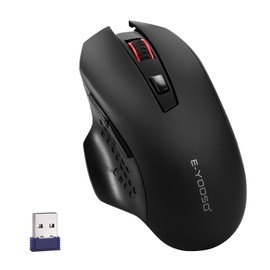 TERPORT F40 Mouse Inalámbrico 2.4GHz, Ratón Ergonómico de 4800 DPI 6 Botones, Mouse Oficina con 5 Niveles de DPI Ajustable, Portátil Ratón Muy Bajo Consumo de Energía, Compatible con Windows y Mac