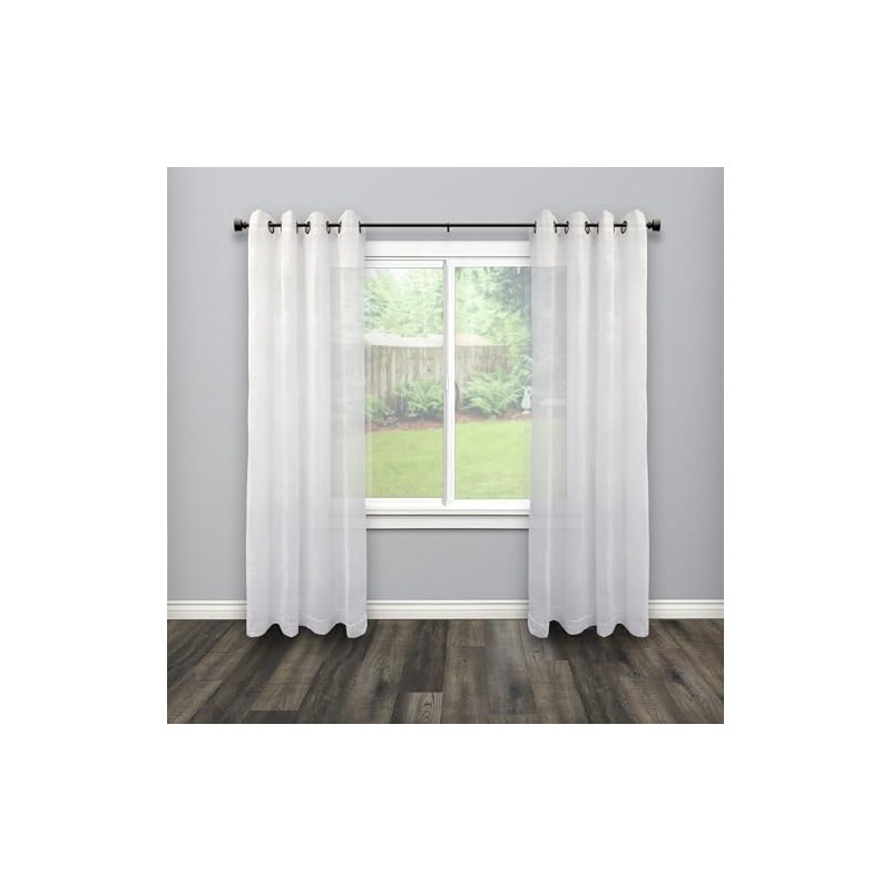 Stockton 48-86 Inch Adjustable Curtain Rod Set, 5/8 Inch Diameter