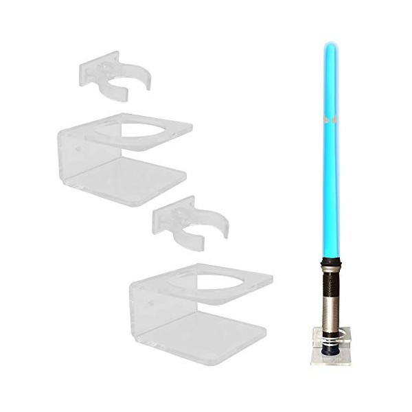 YYST Clear Light Saber Wall Mount Wall Rack Wall Holder - 2 Pack