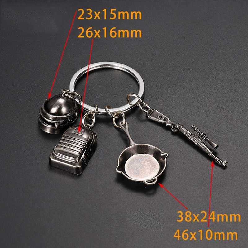 Stainless Steel Keychain with PUBG Interesting Model for Children and