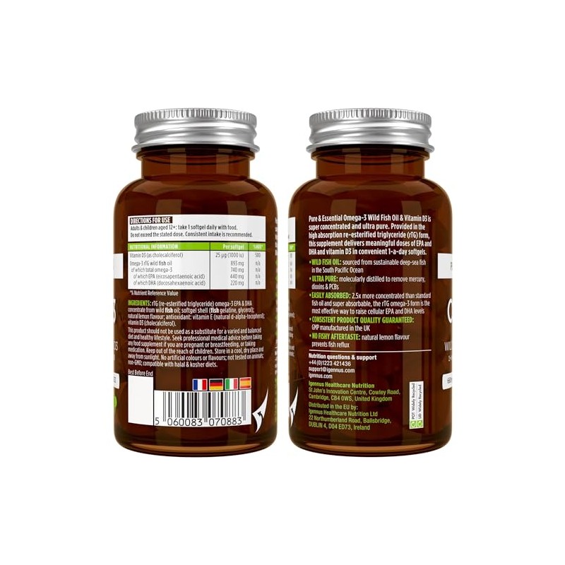 Igennus Healthcare Nutrition Igennus Advanced Omega-3 Wild Fish Oil &