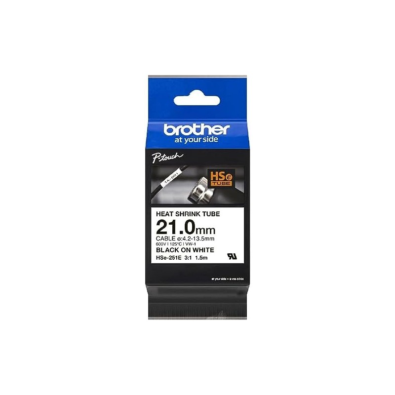 Brother Genuine Pro Tape HSe-251E Heat Shrink Tubing - Black
