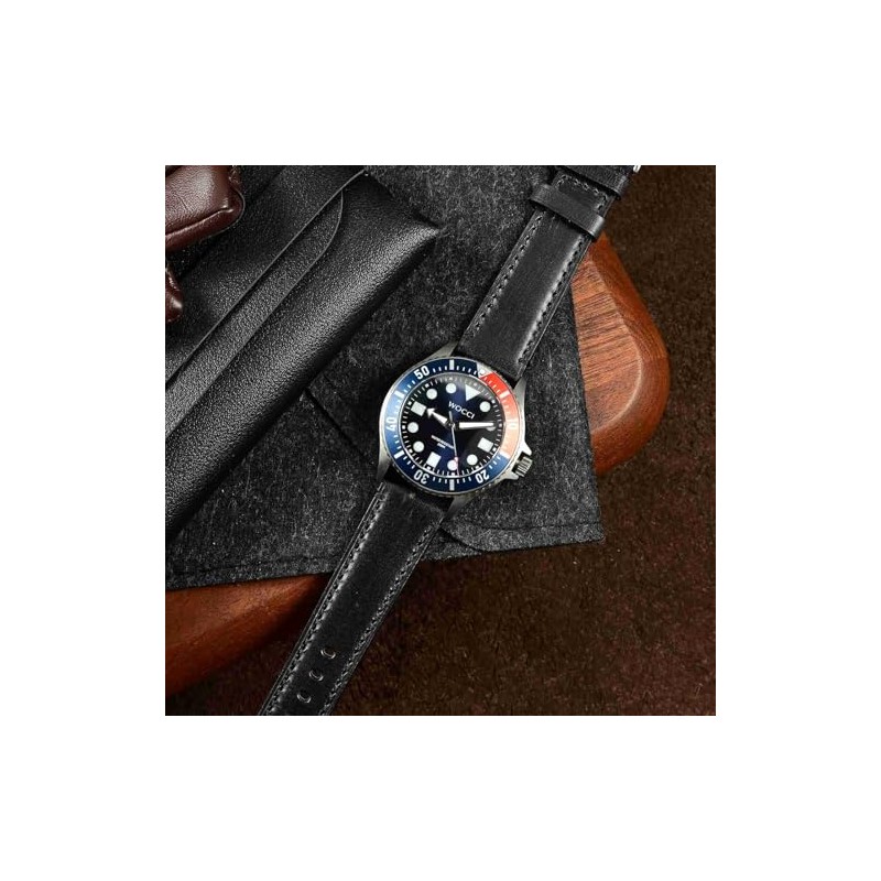 WOCCI Business Style Correa de reloj de piel, hebilla de