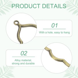 M METERXITY 30-Pack Open Bezels for Resin, Leaf Shape Open Back Bezel Pendants for Resin Jewelry Making/DIY Earrings Necklace, Alloy Hollow Frame Pendants [Bronze Tone]