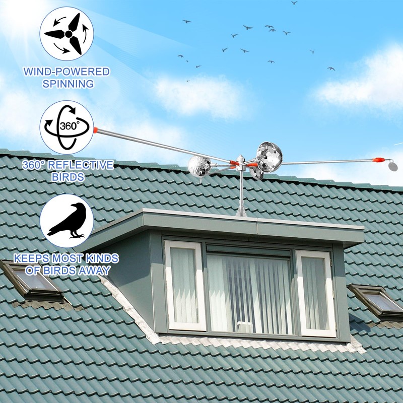 Bird Reflective Spinning Deterrent Devices for Outside Keep Birds Away