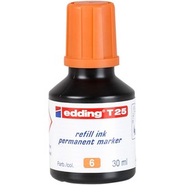 edding T 25 Refill Ink Permanent Marker - Orange - 30 ml - with Drop Dispensing System, for Quick refilling of Almost All edding Permanent Markers