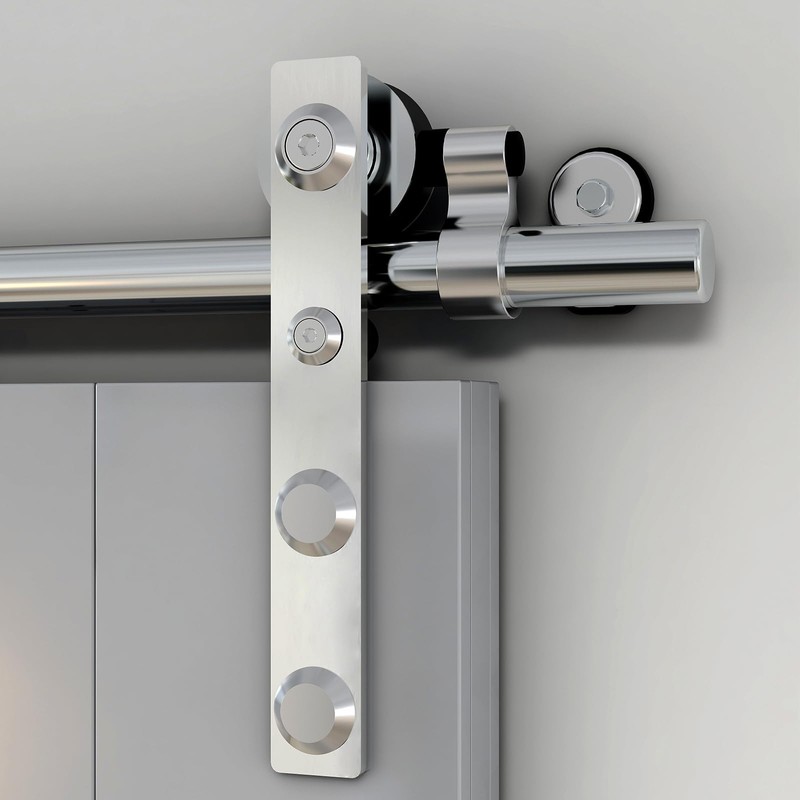 AONAYIOA 7.5FT Stainless Steel Sliding Barn Door Hardware Kit, Heavy
