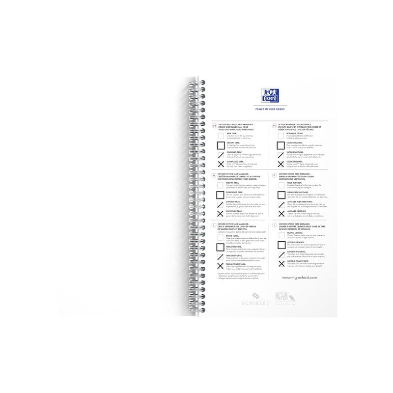 Oxford Task Manager 460 Page Spiral To Do List Notebook