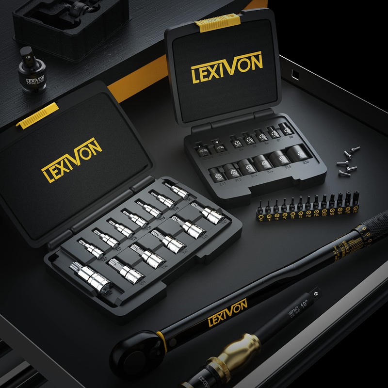 LEXIVON 13-Piece Tamper Resistant Star Bits, Premium S2 Alloy Steel,
