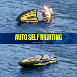 NBJIALIN RC Boat - Remote Control Boats for Adult,2.4GHz Racing Mini Boat for Water Pool&Lakes,Summer Water Toy (Yellow)