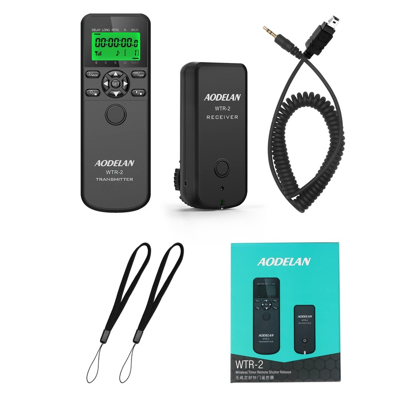 AODELAN Wireless Remote Control Shutter Release for Nikon, Timer Shutter