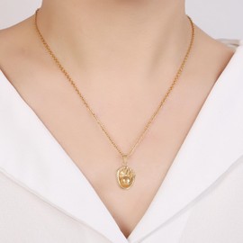 Urn Pendant For Ashes Stainless Steel Baseball Glove Cremation Necklaces For Women Men Sport Memorial Jewelry Keepsake Gifts (Gold)