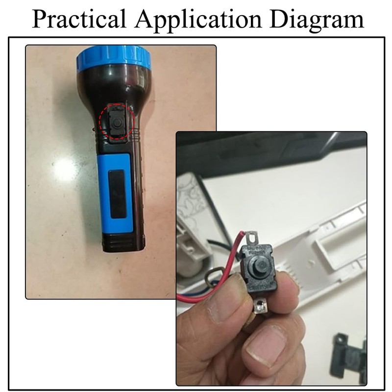 Pack of 20 Self-Locking Push Button Switches, KAN-28 ON-Off Mini