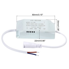 PATIKIL 12-18W 300mA LED Driver, 3 Pack AC 85-265V Output 36-63V DC Female Connector Constant Current Rectifier Transformer External Power Supply White