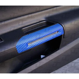 Decal Concepts Lower Door Handle Decal Overlay Kit (Fits Mustang 2015-2023) (Blue Carbon Fiber)