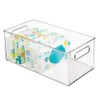 mDesign Plastic Deep Bin Organizer Caddy Container w/ Handles for