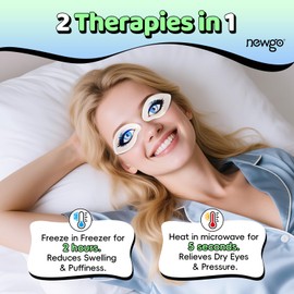 NEWGO Cooling Eye Mask for Puffy Eyes, Reusable Hot Cold Therapy Gel Under Eye Mask