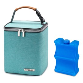 Bolsa refrigerante para leche materna con bolsa de hielo, se ajusta a 4 biberones hasta 9 onzas, bolsa térmica para biberones para mamás lactantes en guardería - Aqua