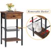 VECELO Tall Side End Table, Nightstands Shelf Storage Organizer with