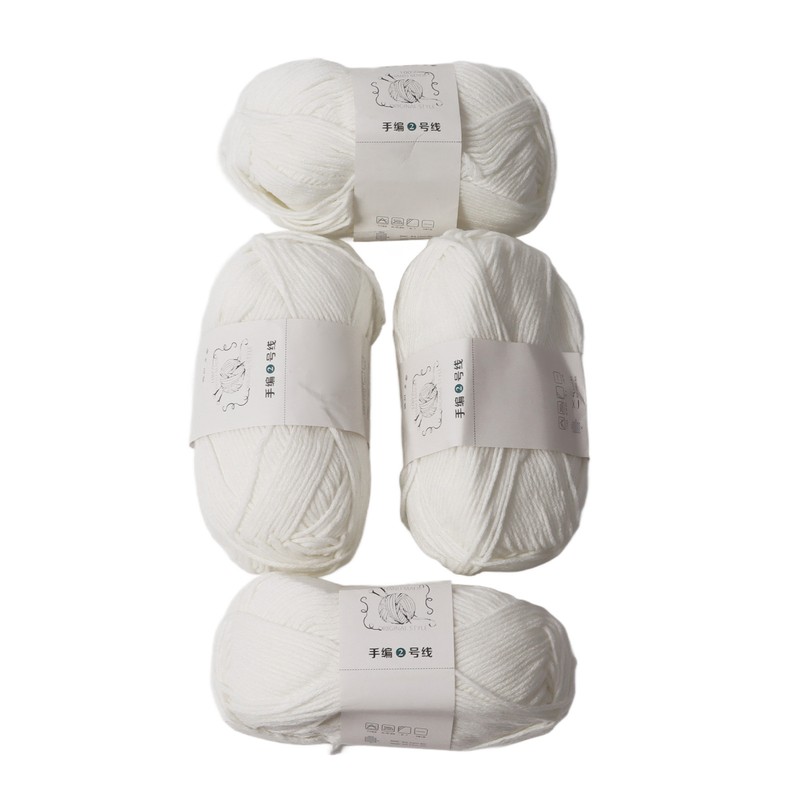4Pcs Cotton Yarn 3mm Pure Elegant Color Soft Elastic Skin