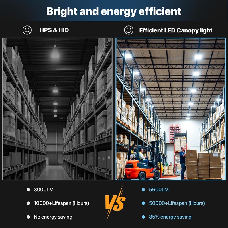 Pvilub LED Canopy Lights 40W: 5600LM Canopy LED Lights -