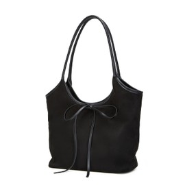 Vintage French Bow Tote Bag Large Capacity Hobo Bag Shoulder Bag Satchel Purse Chic Underarm Bag for Women Girls