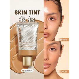 SHEGLAM Dew & Done Skin Tint with SPF20 Light-medium Coverage Foundation Evens Skin Tone-Golden