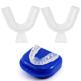2 protectores bucales para dormir y 1 estuche incluido. Solución para el bruxismo. Para evitar rechinar los dientes y roncar por la noche....         