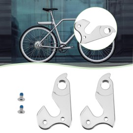 VGOL 2Pcs Bicycle Derailleur Gear Hanger Bicycle Rear Derailleur Hanger Replacement with Srews 2.24x1.38 Inch Silver