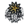 Expo International Sunburst Sequin Patches/Appliques, Black/Gold