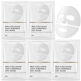 VEROA Pack of 5 Organic Collagen Boosting Mask Overnight Sheet Mask - Anti-Wrinkle and Firming, Deep Moisturising Collagen Night Wrapping Mask - Naturally Gentle for All Skin Types