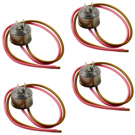 HQRP 4-Pack Bimetal Refrigerator Defrost Thermostats Replacement Compatible with Whirlpool / Kenmore 4387503 WP4387503 4343917 PS11742474 PS371255 2149641 2149643 2163894 2172694 61002113 AP6009317