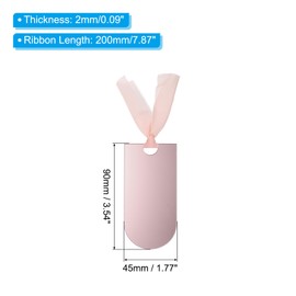 PATIKIL Place Cards for Table Setting 3.5" x 1.8", 10 Pcs Acrylic Name Cards with Ribbon for Wedding Banquets Events Table Setting Reserved Signs Party Supplies, Style a Rose Gold