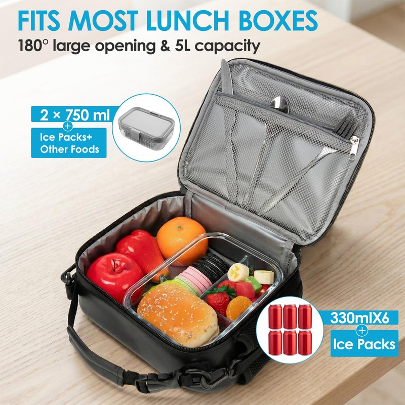 Gamer Lunch Box for Boys Kids, Large Capacity Insulated Lunch