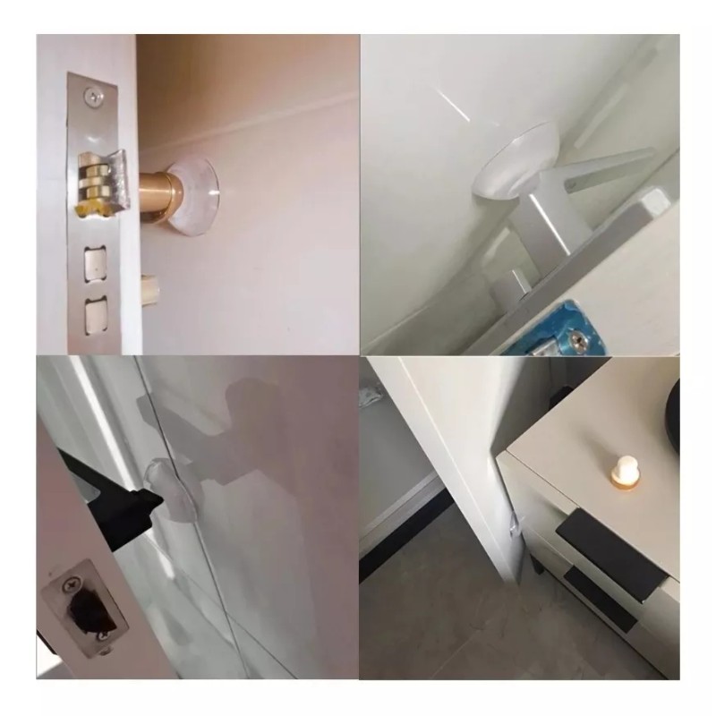 Estuchelandia Tope De Puerta Silicona Autoadhesivo Protector De Pared 6pzs