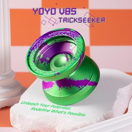 MAGICYOYO Yoyo V8S Professional Finger Spin Yoyo for Beginners and Advanced Players, Responsive Yo Yo for Kids 8-12 or above, Durable Aluminum Alloy Unresponsive Tricks Yo-Yo, Includes Accessories