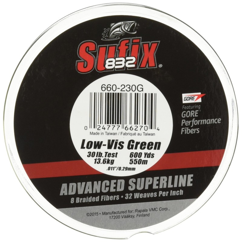 Sufix 832 Braid Line-600 Yards (Green, 65-Pound)
