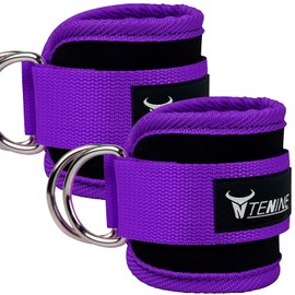 Tenine Foot Straps for Cable Pull, Padded Leg Trainer for Women and Men, Perfect for Leg Training on Cable Pull, Fitness Equipment (Purple)