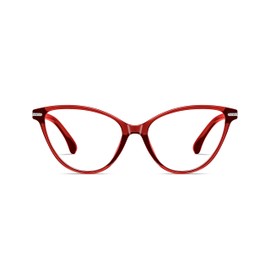 AABV Cat Eye Nearsighted Reading Glasses for Women Men Readers,Blue Light Blocking Spring Hinges Eyeglasses,Anti UV Ray/Glare/Eyestrain Computer Readers（Red,+2.50