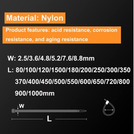 Qrity 200 Pieces Cable Ties, 3.6mm x 250mm Long Zip Tie Wraps, Nylon Zip Ties, Self-Locking, Bundle, White Cable Ties for Indoor and Outdoor