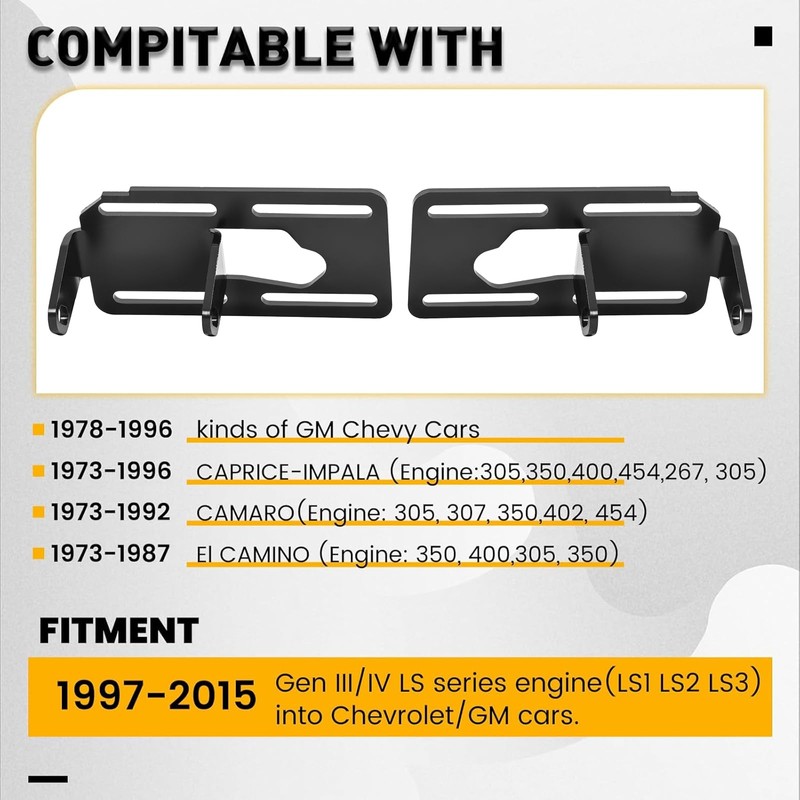 KUAFU LS Conversion Engine Mounts Compatible with 1973-1996 Square Body