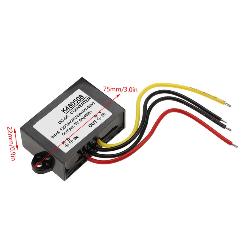 DC-DC 12V/24V/36V/48V to 5V 8A Buck Converter Step Down Power