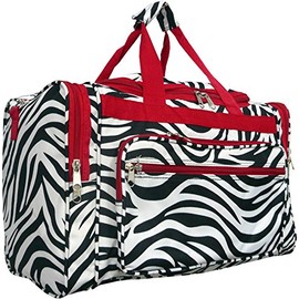 "TOP PACK" 22" Women's Fashion Print Duffel Bag (Zebra-Red)