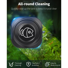 Pawfly Aquarium Magnetic Brush Fish Tank Cleaner for Acrylic & Plastic Aquariums 1.8 Inch Mini Soft Fluff Scrubber Pads Floating Dust Cleaning Tool for 4/5 Inch Thick Fish Tank up to 30 Gallons
