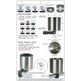 Kroozie Kroozercups Deluxe Bicycle Cup Holder 2.0 in Blue